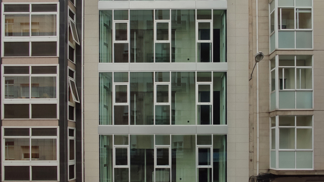 Fachada ventanas con perfiles de aluminio